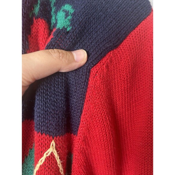 VTG Susan Bristol Cardigan Sweater 90s Teacher Apple Flowers Cottagecore Sz M - Picture 14 of 14